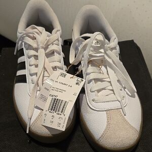 Adidas Women's VL Court 2.0 White and Black Sneakers